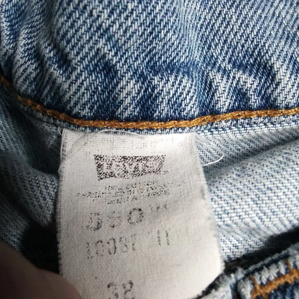 Vintage Levi's 550 Loose Fit Orange Tab Blue Denim Jean Shorts